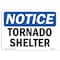 Signmission Safety Sign, OSHA Notice, 18" Height, Rigid Plastic, NOTICE Tornado Shelter Sign, Landscape OS-NS-P-1824-L-16740 - alternate 1